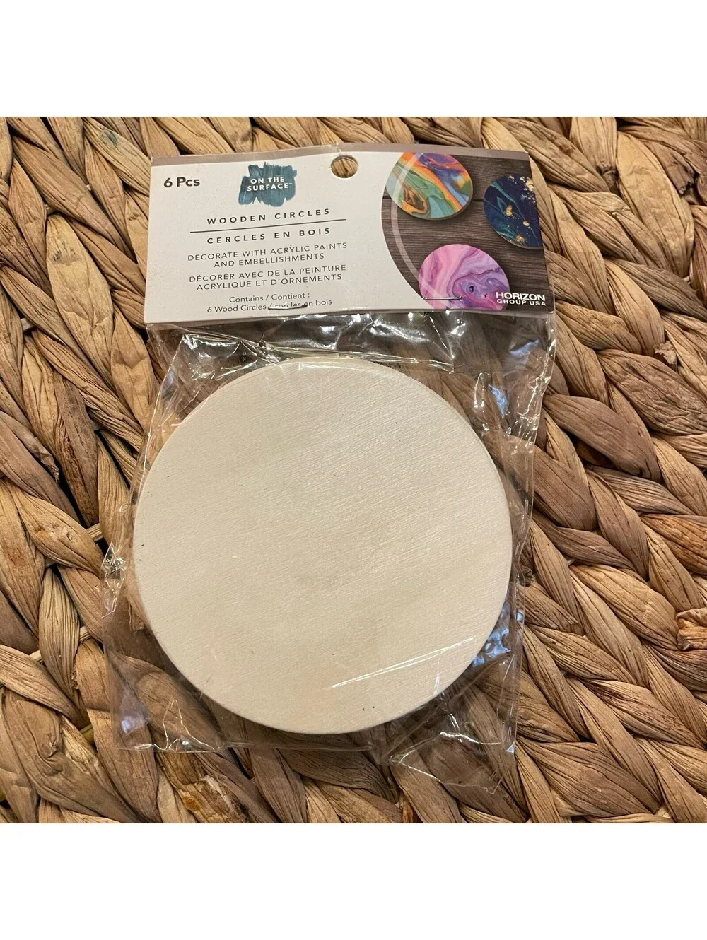 ✅On The Surface Unfinished Wooden Circles 6 Pcs DIY Craft Shapes 3.25 In#️⃣0974